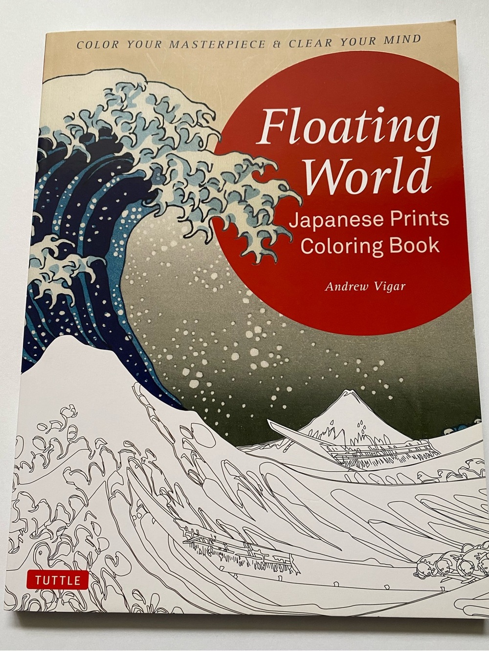 🇯🇵 UNUSED Japanese Art Prints Coloring Book -  The Great Wave off Kanagawa 🌊